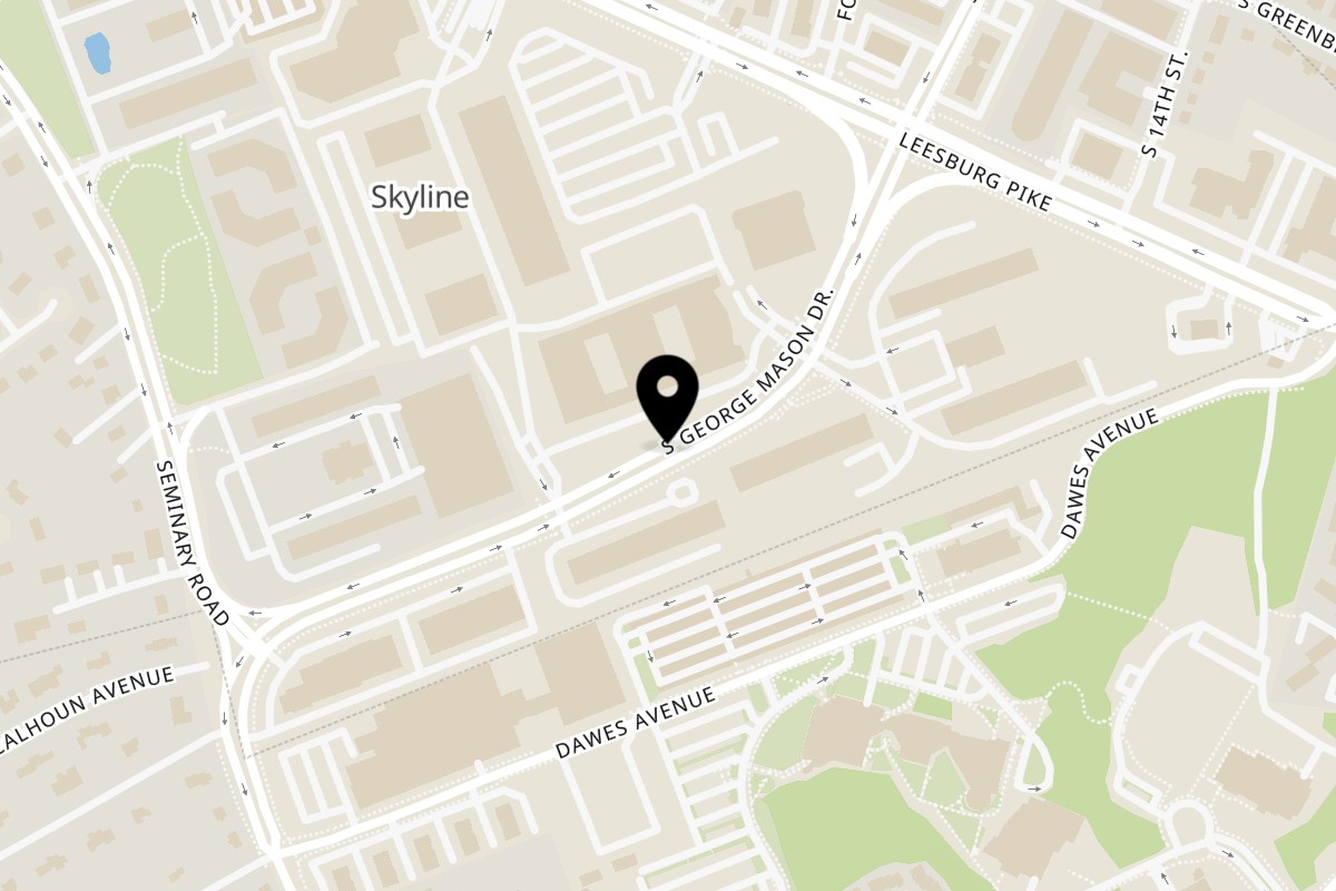 Map showing the location of MOYA CAFE AND KITCHENS LLC on 3819 A S George Mason Dr Suite A in Falls Church
